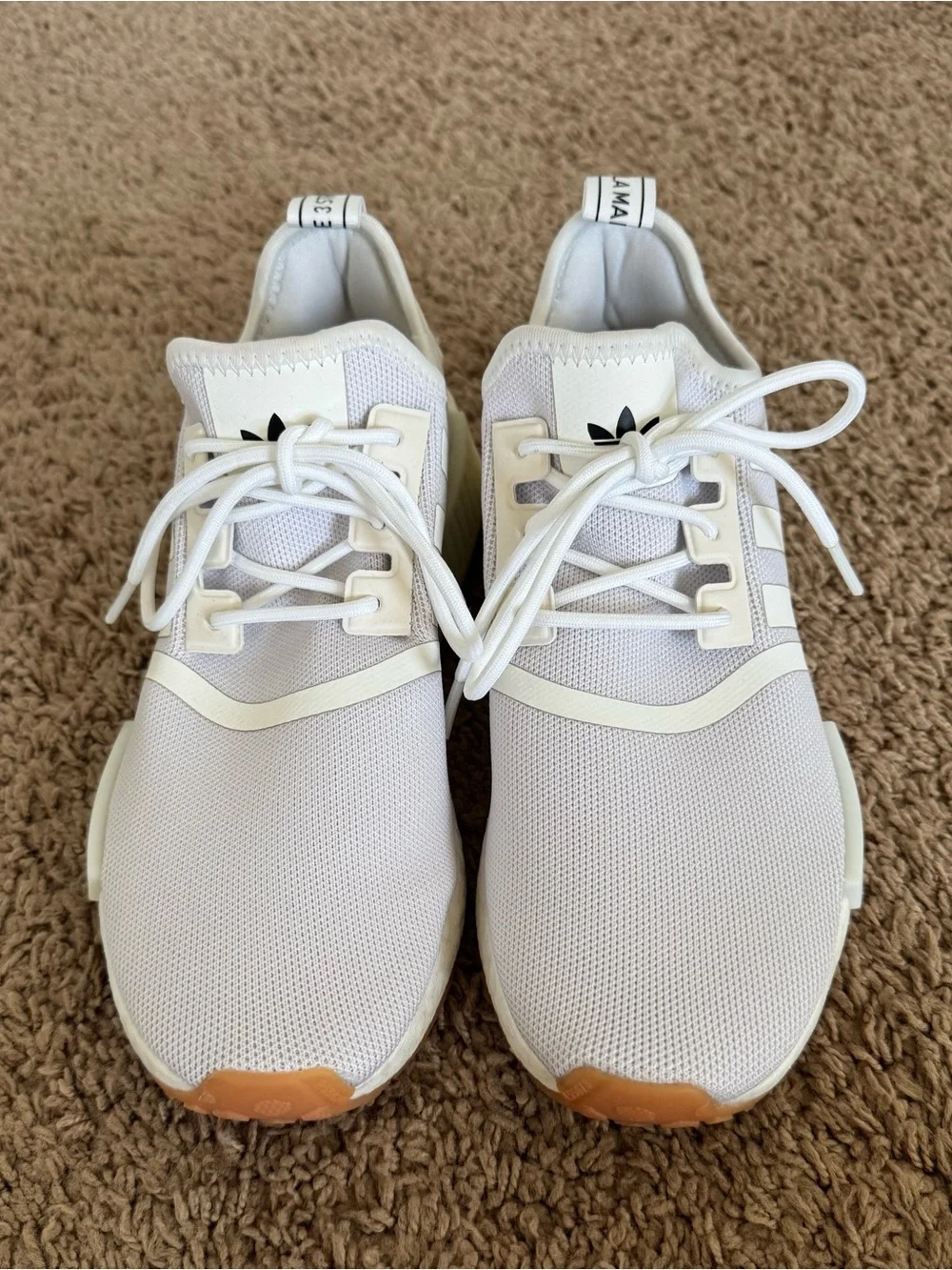 adidas White Mesh NMD R1 Sneakers